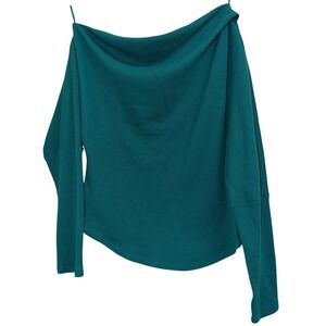 We‎ The Free Teal Off Shoulder Long Sleeve Thermal Top Women Medium